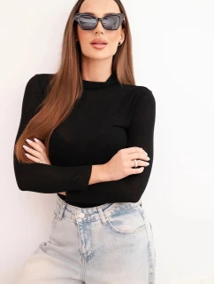 Dámská kasmírská blůza s jemným rolákem a dlouhým rukávem černá