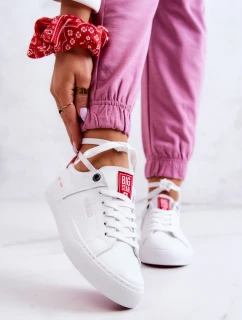 Kožené tenisky Big Star JJ274212 bílé a červené
