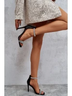 Elegantní Sandály Na Podpatku Černá Patricio