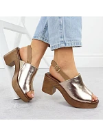 Dámské zlaté sandály na jehlovém podpatku M.Daszynski MR23126-7