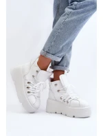 Zazoo 3416 Kožené Dámské Sportovní Boty Bílé
