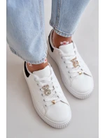 Nízké Tenisky Z Eko Kůže S Přívěsky Bílá-Černá Cillione Nízké Tenisky Z Eko Kůže S Přívěsky Bílá-Černá Cillione