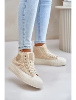 Zateplené Dámské Tenisky S Kožíškem Typu Beránek Big Star OO274A444 Béžové
