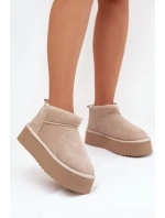 Dámské sněhule z přírodního semiše Mairene – béžové