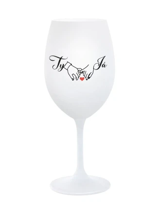 TY A JÁ (svatba) - bílá sklenice na víno 350 ml TY A JÁ (svatba) - bílá sklenice na víno 350 ml