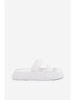 Pěnové Lehké Dámské Sandały Na Platformě S.Barski ZK51-001 Bílé Pěnové Lehké Dámské Sandały Na Platformě S.Barski ZK51-001 Bílé