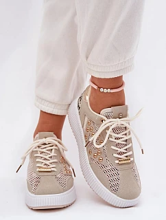 Dámská sportovní obuv YY-157 béžová s bílou - Step in style
