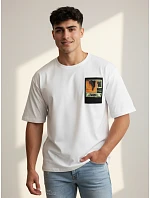 Pánské bavlněné tričko s potiskem bílé FashionStreet RX5301