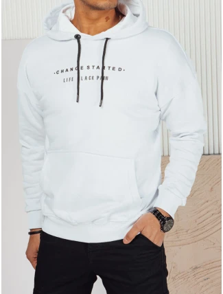 Pánská bílá mikina s potiskem FashionStreet BX5721