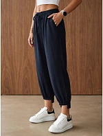 Dámské jogger kalhoty s gumou v pase, tmavě modré, FashionStreet UY3166