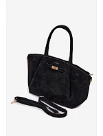 Shopper kabelka z imitace semiše Černá Nellia