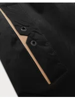 Černá jednoduchá dámská bunda s kapucí LHD (LHD-24590)