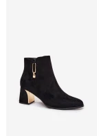 Dámské kotníkové boty na podpatku se zlatými detaily černé Kalivra Dámské kotníkové boty na podpatku se zlatými detaily černé Kalivra