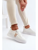Dámské sportovní boty na platformě 13613 Bílá - VINCEZA Dámské sportovní boty na platformě 13613 Bílá - VINCEZA