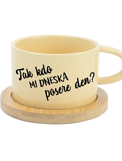 TAK KDO MI DNESKA POSERE DEN? - žlutý hrníček makronka 200 ml