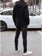 Pánská přechodná bunda s kapucí černá FashionStreet TX4915 Pánská přechodná bunda s kapucí černá FashionStreet TX4915