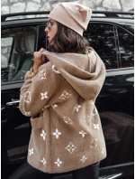 FORTY dámská bunda z alpaky s kapucí světle hnědá FashionStreet NY0688 FORTY dámská bunda z alpaky s kapucí světle hnědá FashionStreet NY0688