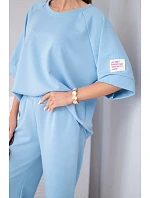 Dámský máslový komplet z viskózy mikina a široké kalhoty světle fialový Dámský máslový komplet z viskózy mikina a široké kalhoty světle fialový