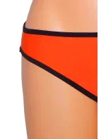 Dámské plavky dvoudílné sexy bikiny TRIANGLE zdobené černými lemy oranžové - Oranžová - OEM