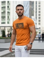 Pánské oranžové tričko s potiskem FashionStreet NX5014R