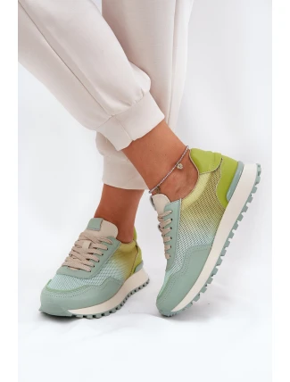 Kožené Sportovní Boty S Síťovinou Dámské Vinceza 66775 Zelené