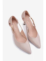 Podpatky s výřezy a zlatou sponou Vinceza 62288 Světle šedé