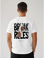 Pánské bavlněné tričko oversize s potiskem Break Rules černá NX4005R Pánské bavlněné tričko oversize s potiskem Break Rules černá NX4005R