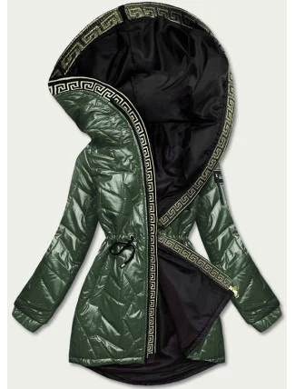Zelená dámská bunda s ozdobným prošíváním (B8092-10) Zelená dámská bunda s ozdobným prošíváním (B8092-10)