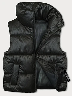 Dámský krátký top bez rukávů se stojáčkem khaki (B8158-11)