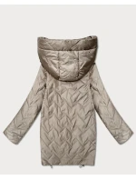 Lekka kurtka damska pikowana z kapturem Goodlookin beżowa (B8588-12)