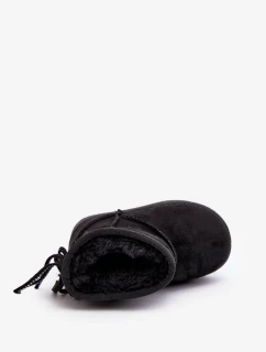 Dětské zateplené sněhule s třásněmi, černá Mikyla