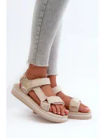 Dámské sandály na platformě Big Star Béžová Dámské sandály na platformě Big Star Béžová