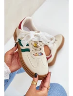 Sneakersy Damskie Z Przypinkami Beżowe Jariana