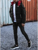 Pánská prošívaná zimní bunda s kapucí černá FashionStreet TX4930 Pánská prošívaná zimní bunda s kapucí černá FashionStreet TX4930