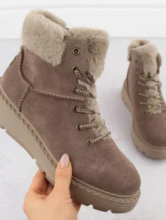 Boty Rieker s umělou kožešinou 70402-24 W RKR753