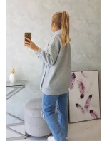 Zateplená mikina se zapínáním na druky šedá