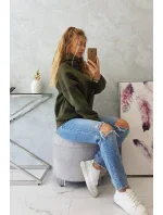 Khaki mikina s kapucí Khaki mikina s kapucí