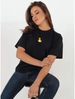 Dámské tričko s nášivkou MIA ROSE černá FashionStreet RY2255