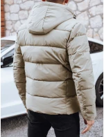 Pánská prošívaná zimní bunda s kapucí ve světle béžové barvě FashionStreet TX5063 Pánská prošívaná zimní bunda s kapucí ve světle béžové barvě FashionStreet TX5063