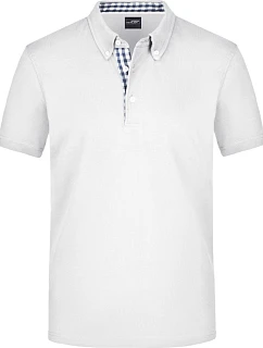 Daiber JN 964 Pánské piqué polo button-down 02.0964 white/navy/white