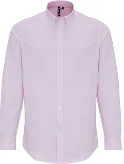 Premier PR 238 Oxford pruhovaná košile s dlouhým rukávem 39.0238 white/pink