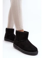 Dámské zimní boty s vyplněním z kožešiny černé Big Star MM274158