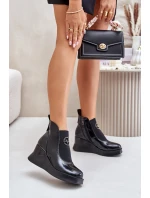 Lakované Boty Na Klíně Zateplené Černé Vinceza 66703