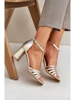 Sandály Z Přírodní Kůže Na Podpatku Laura Messi 2766