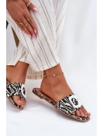 Ploché Dámské Pantofle S Ozdobnou Přezkou Zebra Clariola