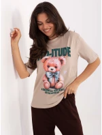 Tričko D12083AI02799A béžová