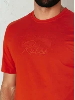 Pánské oranžové tričko s potiskem FashionStreet RX5411 Pánské oranžové tričko s potiskem FashionStreet RX5411