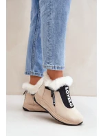 Dámské Botky S Kožešinou Béžové Zeriana