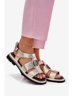 Kožené dámské sandály lakované s ozdobným detailem Artiker 56C0691 černé