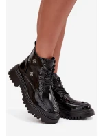 Kožené zateplené dámské boty s ozdobami Artiker 57C0345 Černé